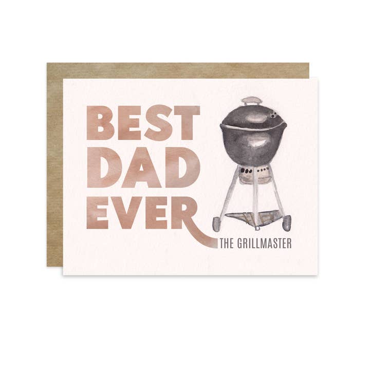 Best Dad Ever Grillmaster Watercolor A2 Greeting Card for wholesale by MALWEST design
