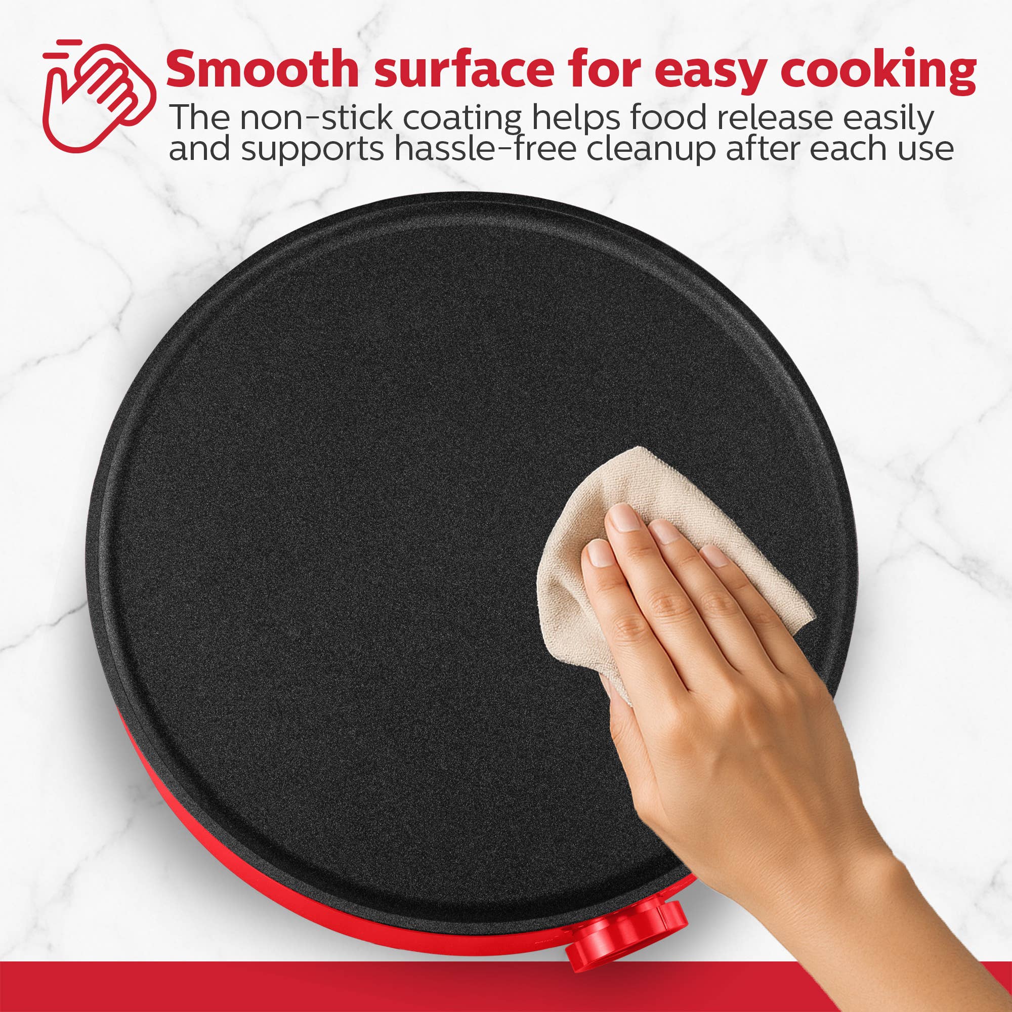 12 inch Red Griddle and Crepe Maker Kitchen Appliance  for wholesale on Faire2