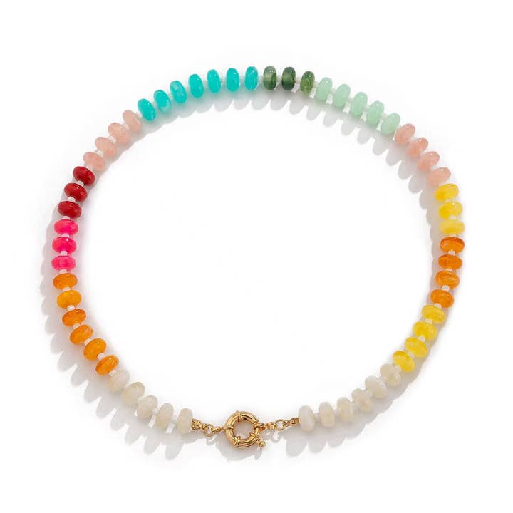 Cute Hand Beaded Colorful Beaded Necklace for Women for wholesale by Purple Myrtle