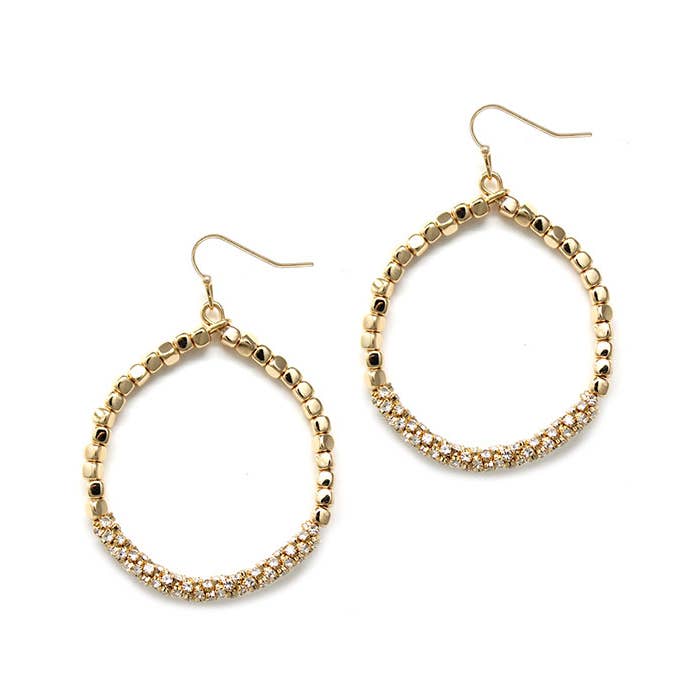 Jewelry Max - Wholesale Dangle Earrings - ( G602 ) METAL SEEDBEAD HOOP EARRING