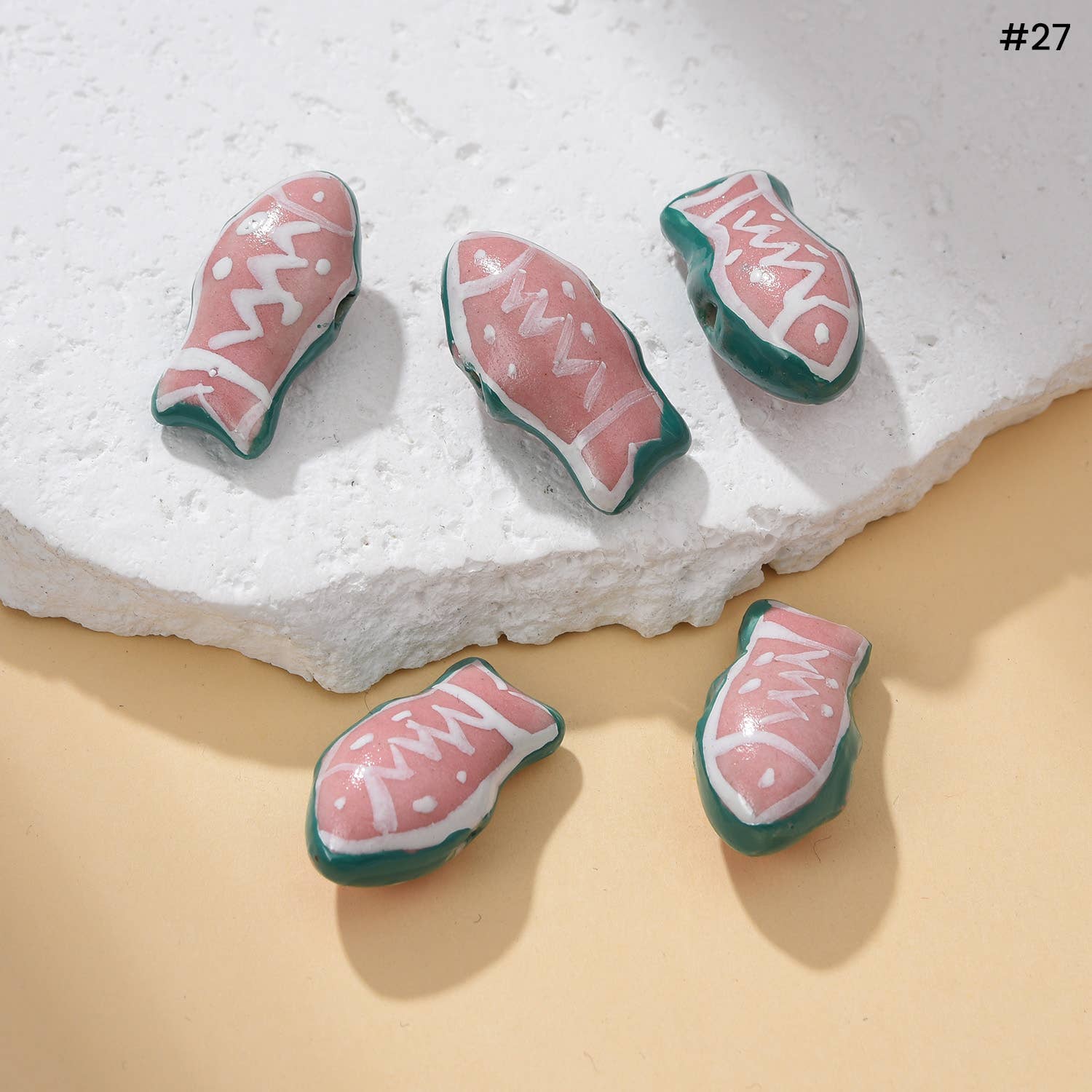 Beads Creation – wholesale Pärlor – Handmålade djurkeramikpärlor med stort hål Smycken ORG3046