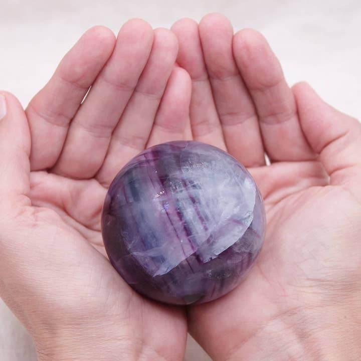 Tiny Rituals - Wholesale Spiritual Stone/Crystal - Rare Rainbow Fluorite Spheres - AAA Premium Quality95