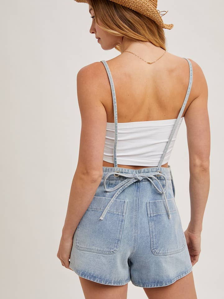 Bluivy - Wholesale Overalls - Women's - BOW-TIE DENIM OVERALL SHORTS14