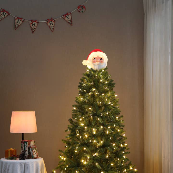 Mr. Christmas - Wholesale Tree Topper - 12" Blow Mold Lit Tree Topper - Santa1