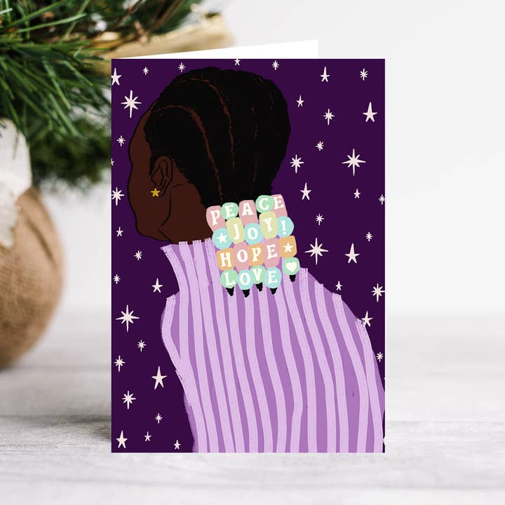 Peace Joy Hope Love Holiday Card for wholesale by DorcasCreates