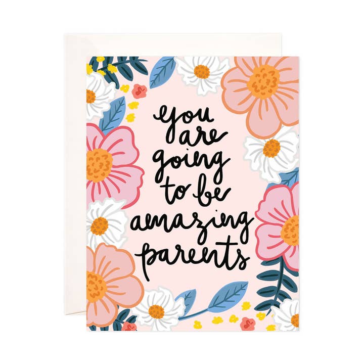 Geweldige wenskaart voor ouders - Inclusieve babykaart, zwanger voor wholesale door Bloomwolf Studio