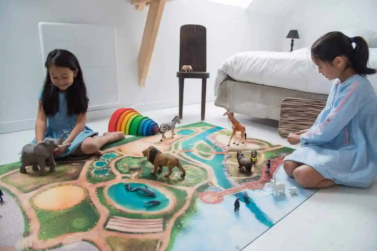 CARPETO - Vente Tapis de jeu – enfant et bébé - Tapis de jeu pour enfants Royaume des Animaux -  Grand1