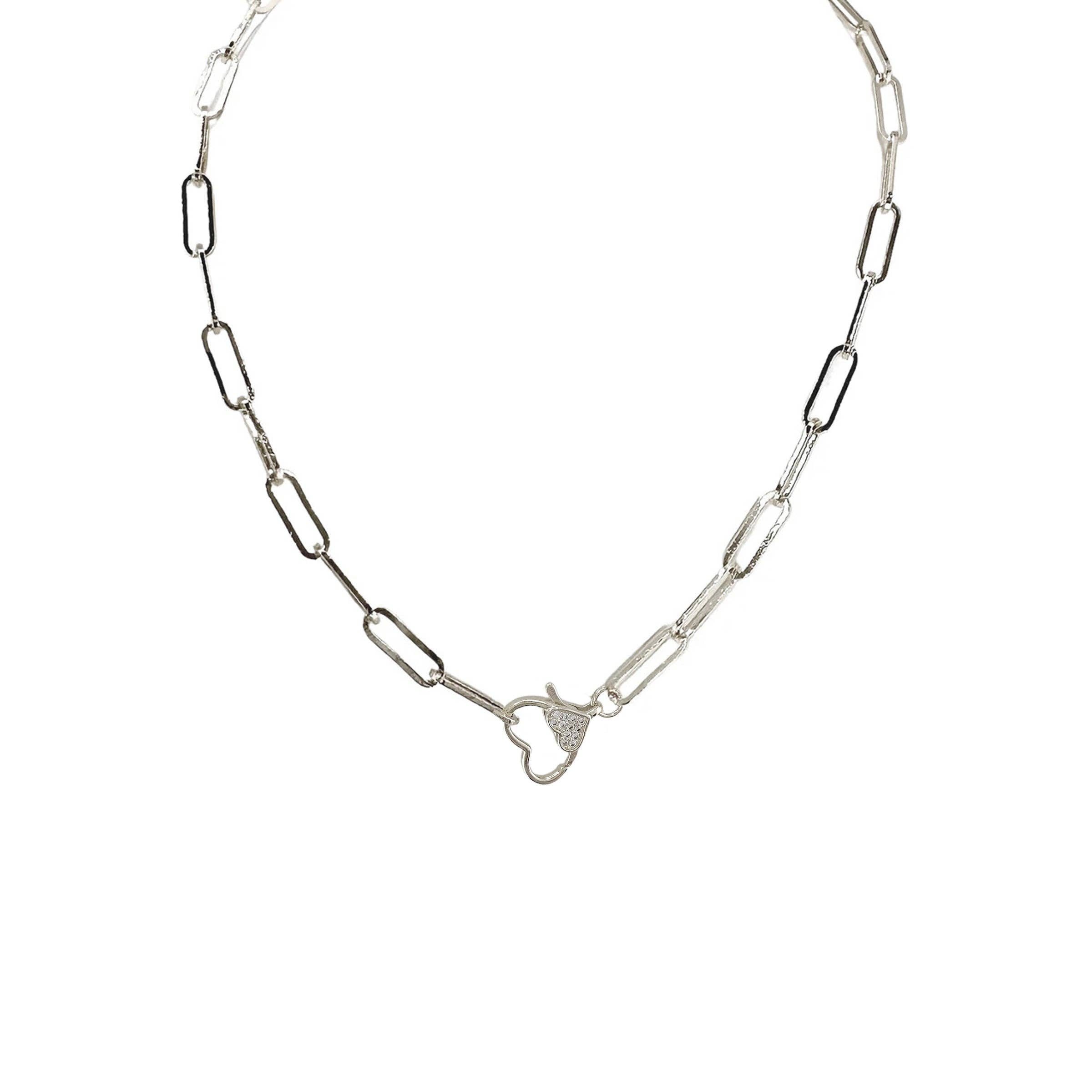 Love, Lisa – Engroshandel Led/kæde halskæde – Pam Paperclip Hjerte Kæde Halskæde0