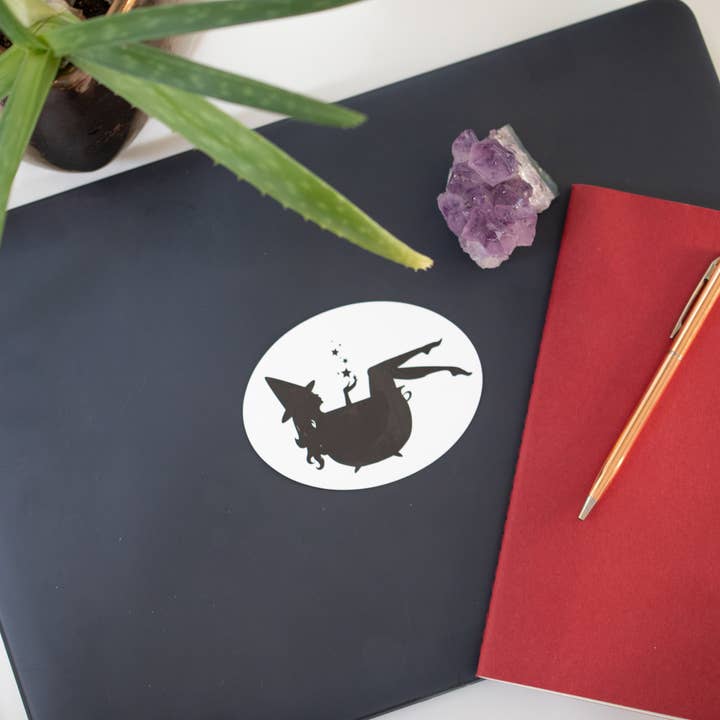 Taming the Tangle - Wholesale Sticker - In The Cauldron oval sticker, witch sticker1