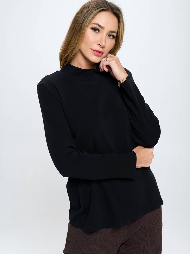 T-shirt côtelé à manches longues en coton - Style #T29 pour la vente par Focus Fashion