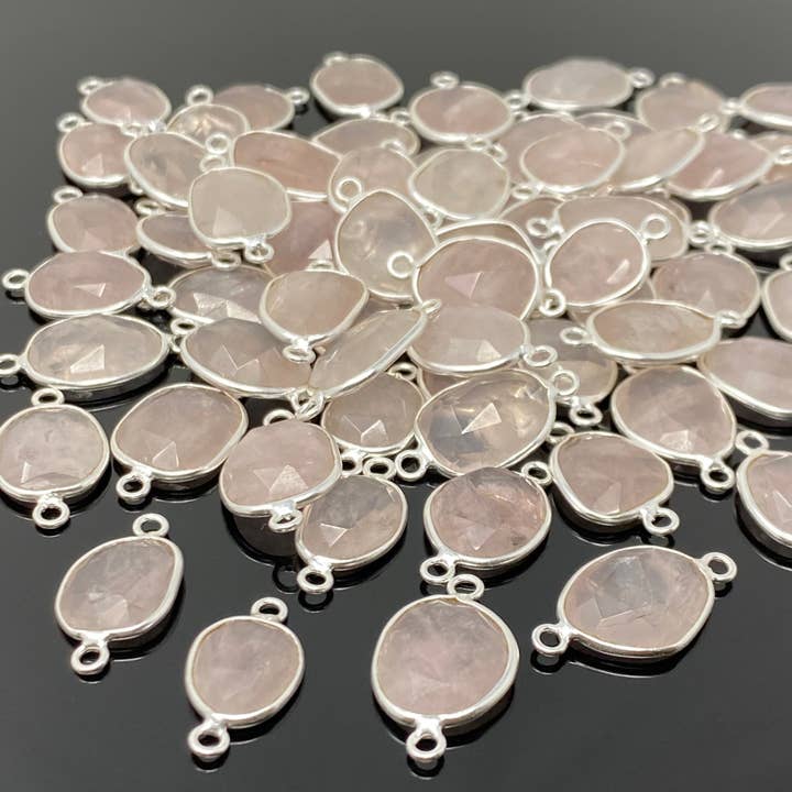 5 Stück/10 Stück Rosenquarz-Stecker, Edelstein-Steckverbinder, Großhandel Bulk-Schmuckzubehör, 19 x 10 mm - 24 x 13 mm für den Großhandel von Akstar Gems