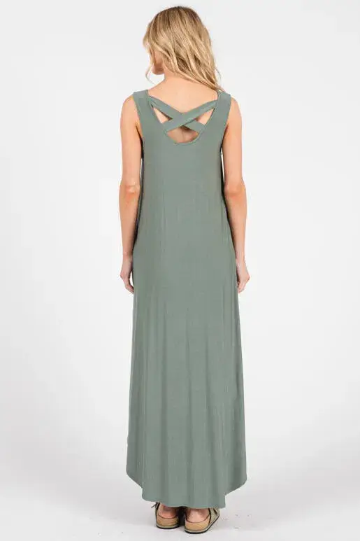 Final Touch - Wholesale Dress - Women's - Knit Tank Cross Back Maxi Dress8