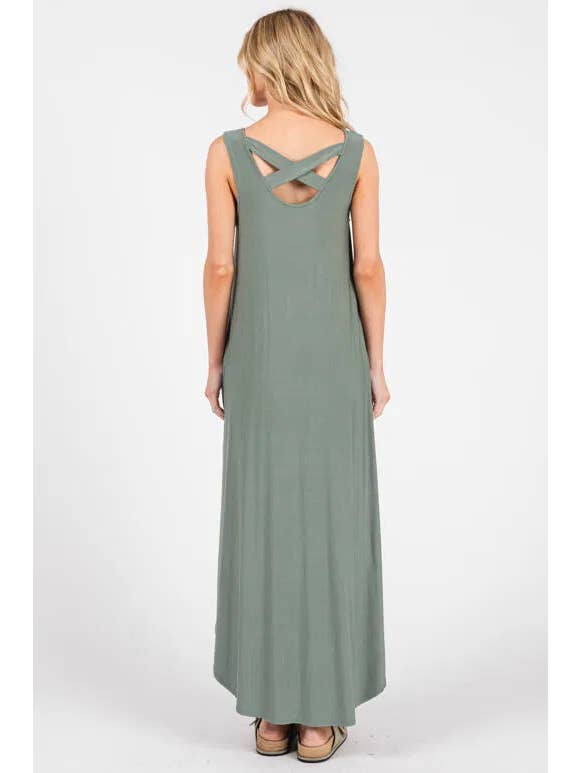 Final Touch - Wholesale Dress - Women's - Knit Tank Cross Back Maxi Dress8