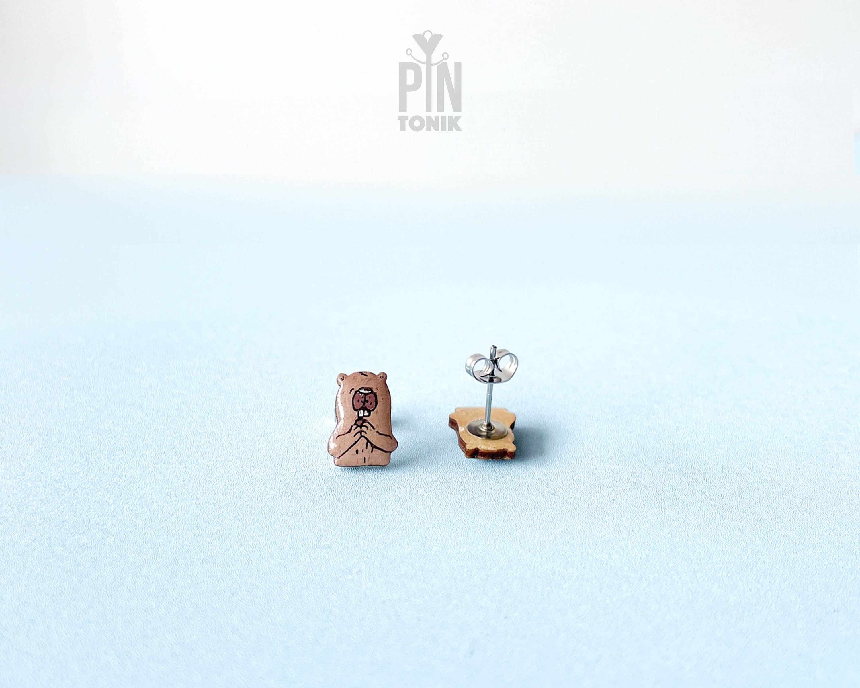 PinTonik - Wholesale Stud/Post Earrings - Beaver Stud Earrings - Funny Animal Gifts - Quirky Jewelry4