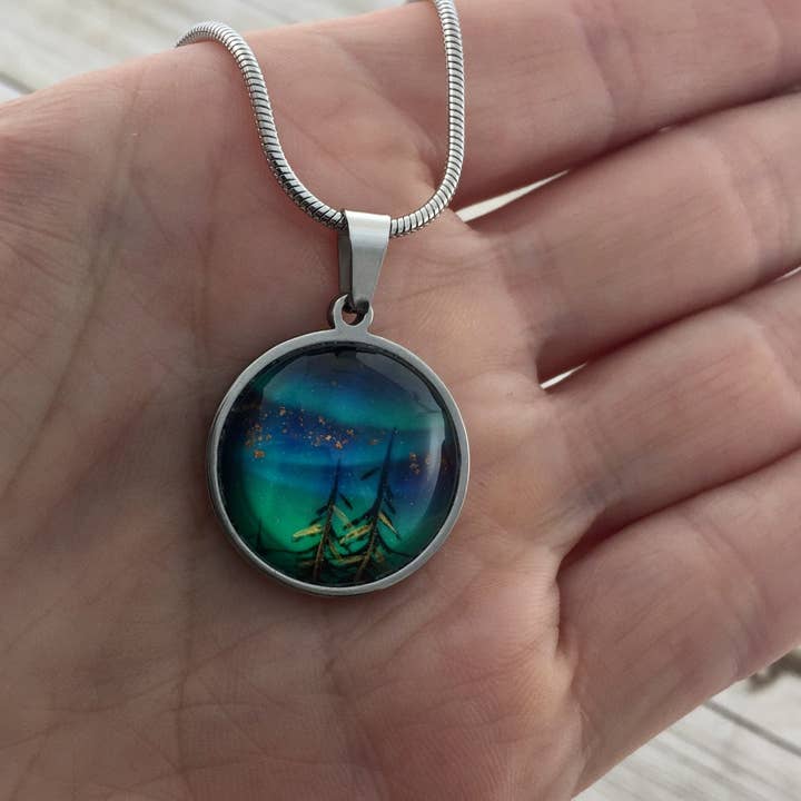 Be Inspired UP - Wholesale Pendant/charm necklace - Northern Lights "Tree Tops" Pendant, petite6