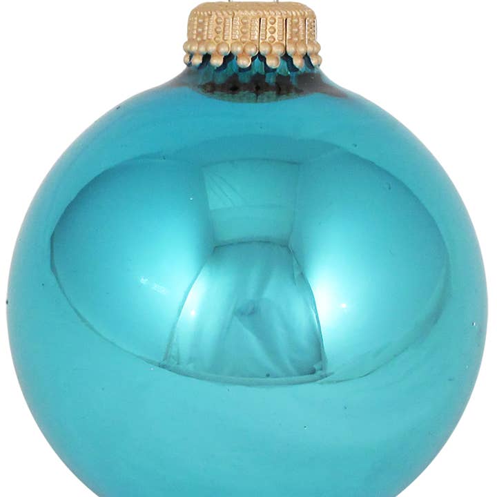 The Gerson Companies - Wholesale Ornament Set - Krebs Pale Turquoise 2 5/8" 67mm Ornament 12 boxes 8 per box
