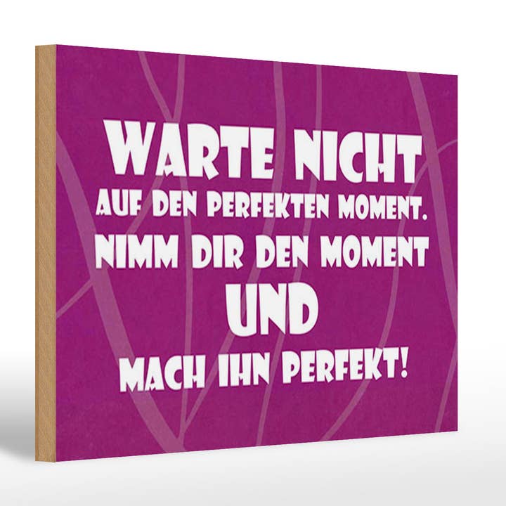 Cartel de madera 20x30 No esperes el momento perfecto. Tómate para venta al por mayor de Femer