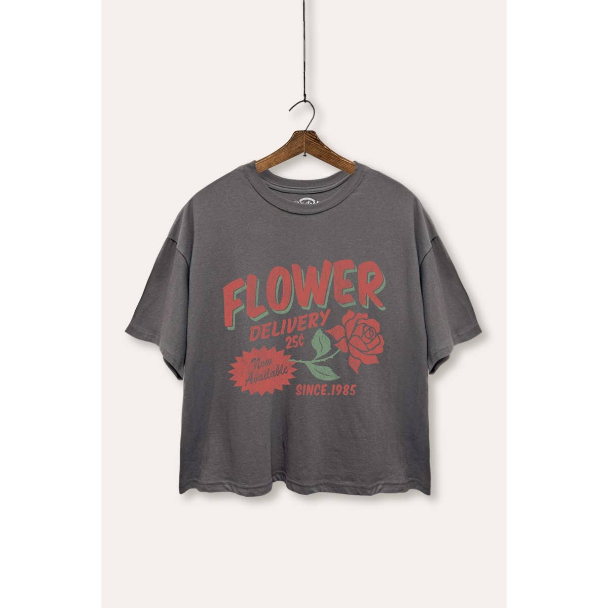 STARCHIS - Wholesale T-Shirt (Graphic) - Women's - FLOWER DELIVERY OVERSIZED BOXY GRAPHIC CROP TOP1