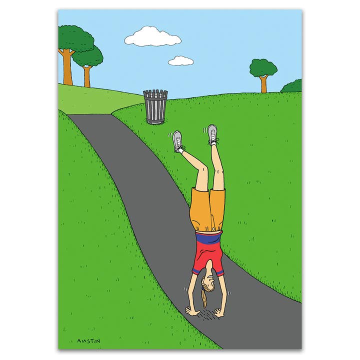 Walk Upside Down for wholesale by SNAFU Designs - Greeting Cards