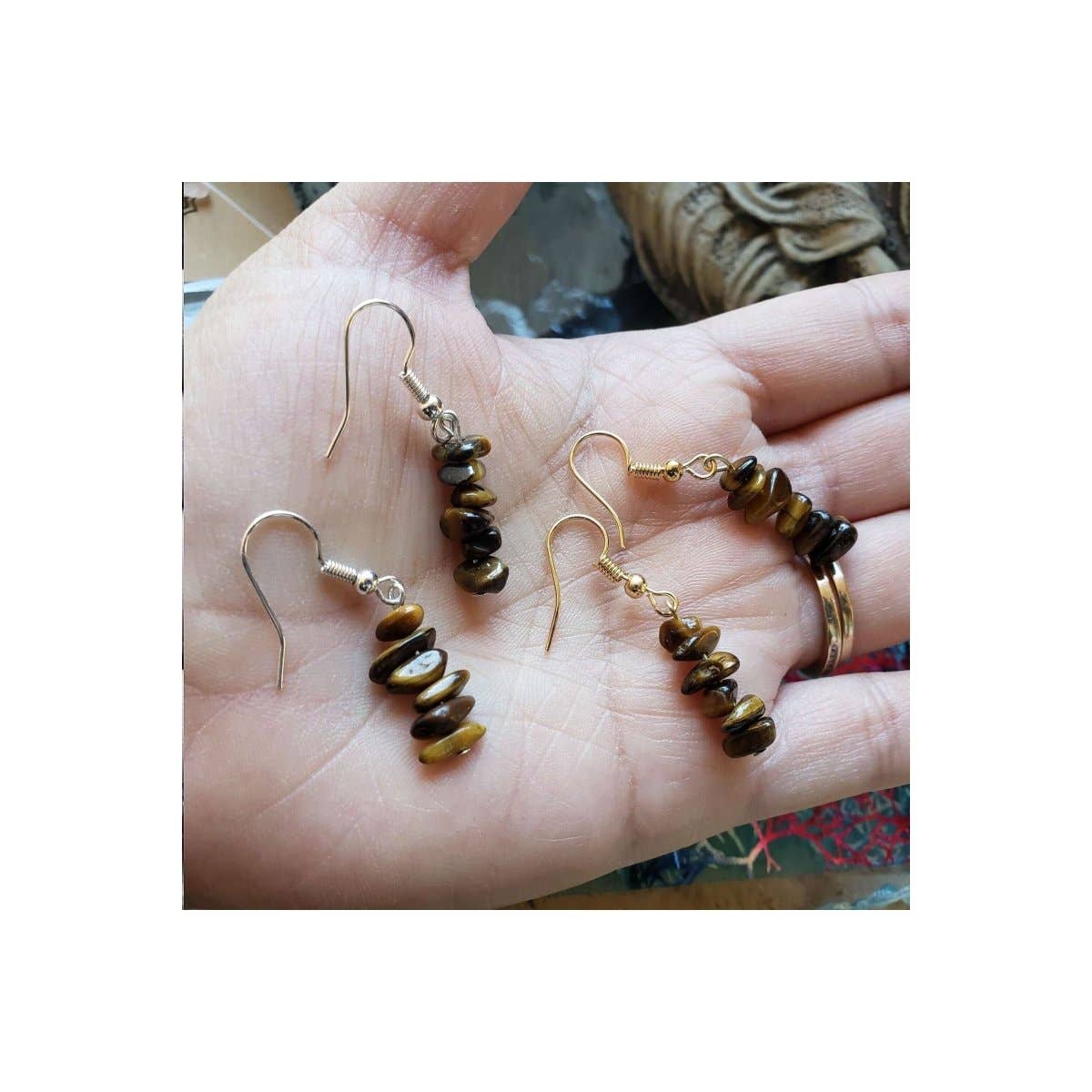 My Magic Place Shop - Wholesale Dangle Earrings - Crystal Earrings ,Stacked Stone Drop Earrings Bohemian Style6