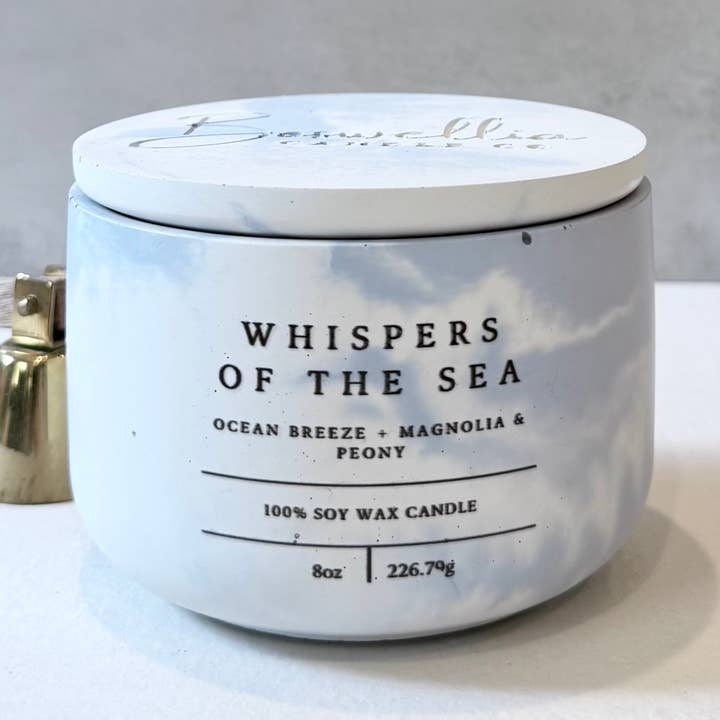 Murmures de la Mer - "Racheté" (8oz) pour la vente par Boswellia Candle Co.