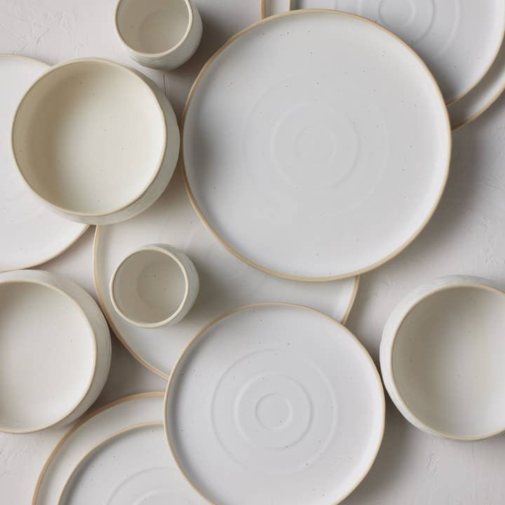 Stone Lain - Wholesale Dinnerware Set - Shosai Stoneware Dinnerware Set - White Speckled5
