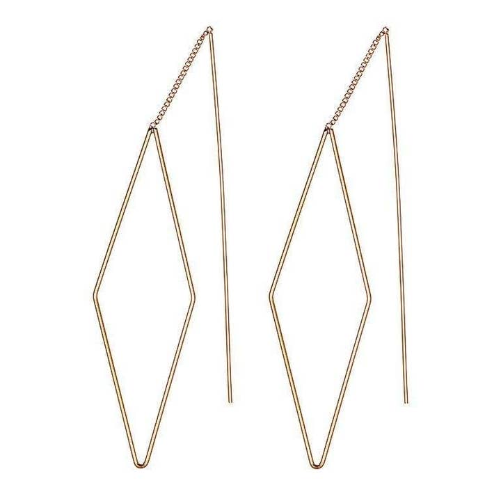 Juulry - Wholesale Dangle Earrings - Silver Hanging Earring with Long Rhombus1