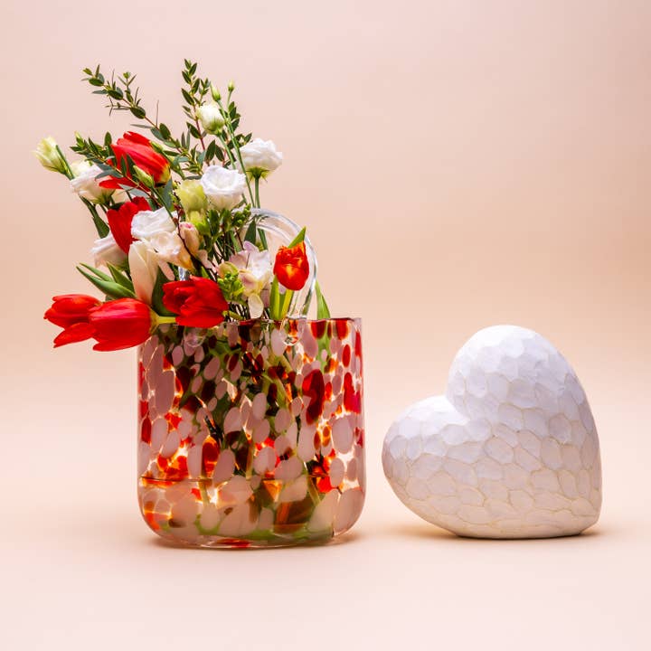 The Glass House Wholesale Interiors Ltd. - Wholesale Vase - Â Handbag Vase: Cherry BlushÂ