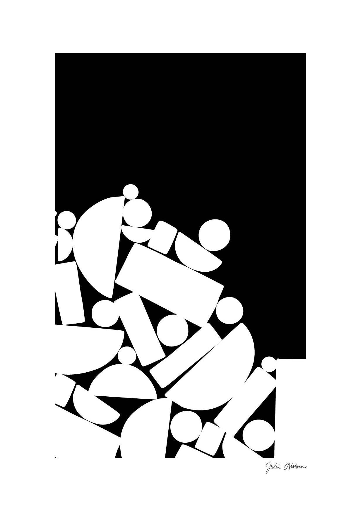 Hippstory - Vente Affiche d'art - Puzzle Noir Imprimé Ruine4