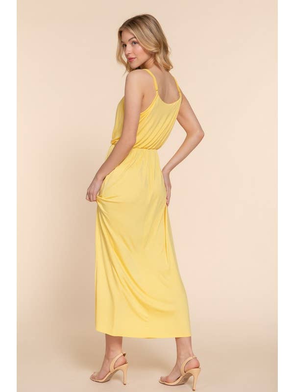 Active Basic | Active USA - Wholesale Dress - Women's - Waist Elastic Midi Cami Knit Dress