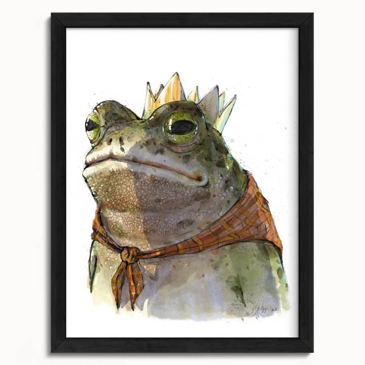 The Ugly Cat Studio - Wholesale Art Print - Toad King Watercolour Fine Art Print15