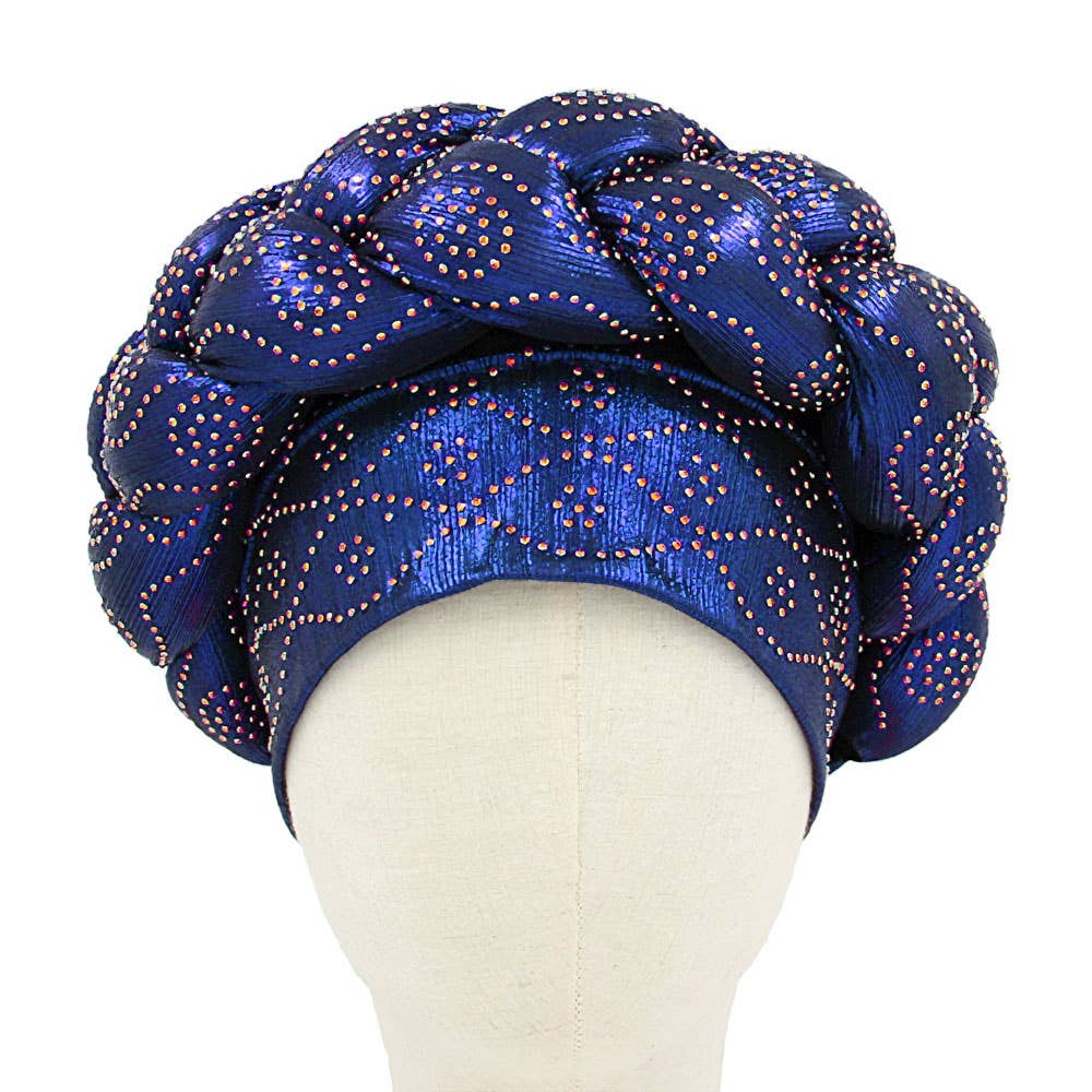 Sensibling Corp. - Wholesale Turban - Women's - Bling Studded Braided Turban Hair Wrap5