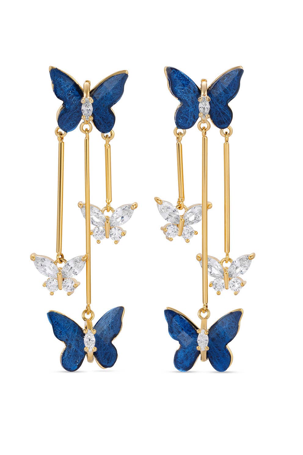 Butterfly Dangle earring 14k gold made in los shops angeles