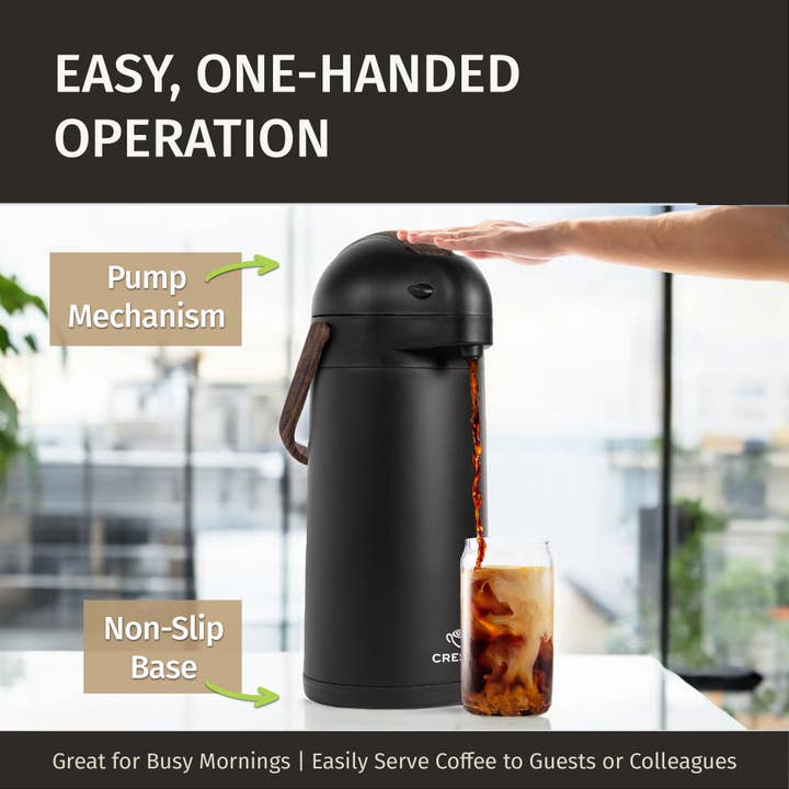 Cresimo - Vente Carafe - Cresimo 3L Airpot à Café Thermique avec Finition en Bois5