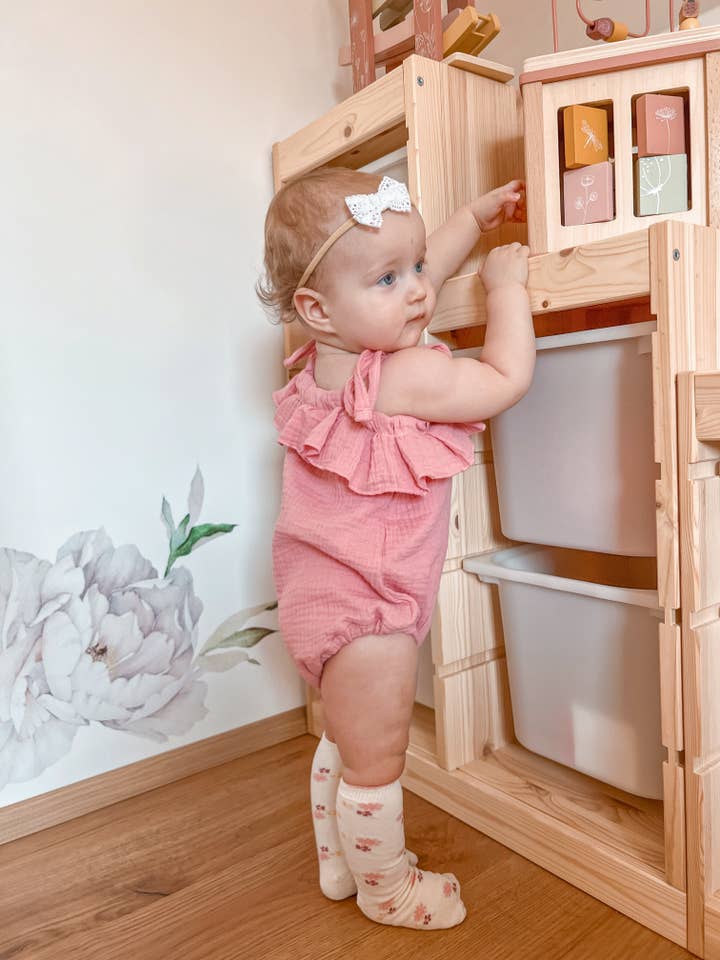 Macacão Bebé Muslin Rosa Summer, Macacão Criança por atacado de Petiteaude