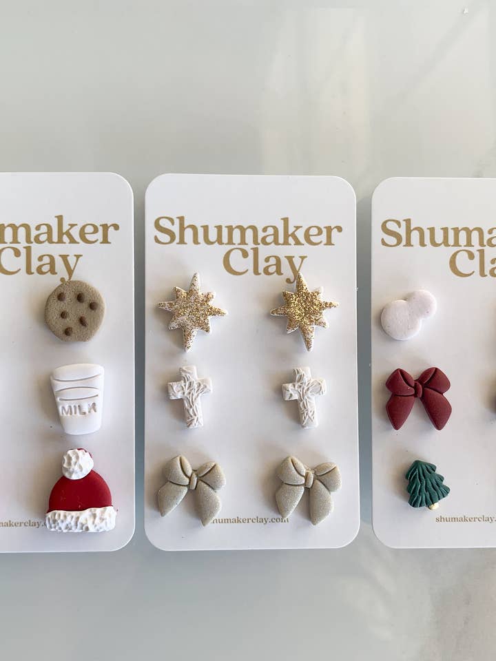 Build Your Own Stud Pack: Christmas Stud Earrings for wholesale by Shumaker Clay
