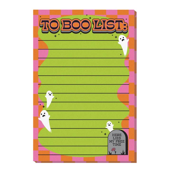 To Boo List Halloween Spooky Notepad for wholesale by Krystan Saint Cat