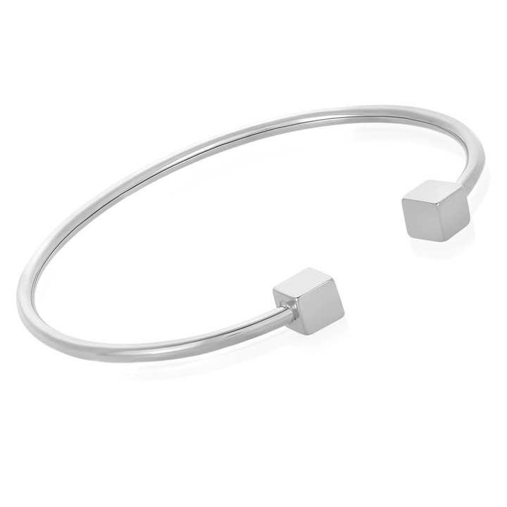 Polished Stainless Steel Cube Cuff Bracelet for wholesale by West Coast Jewelry