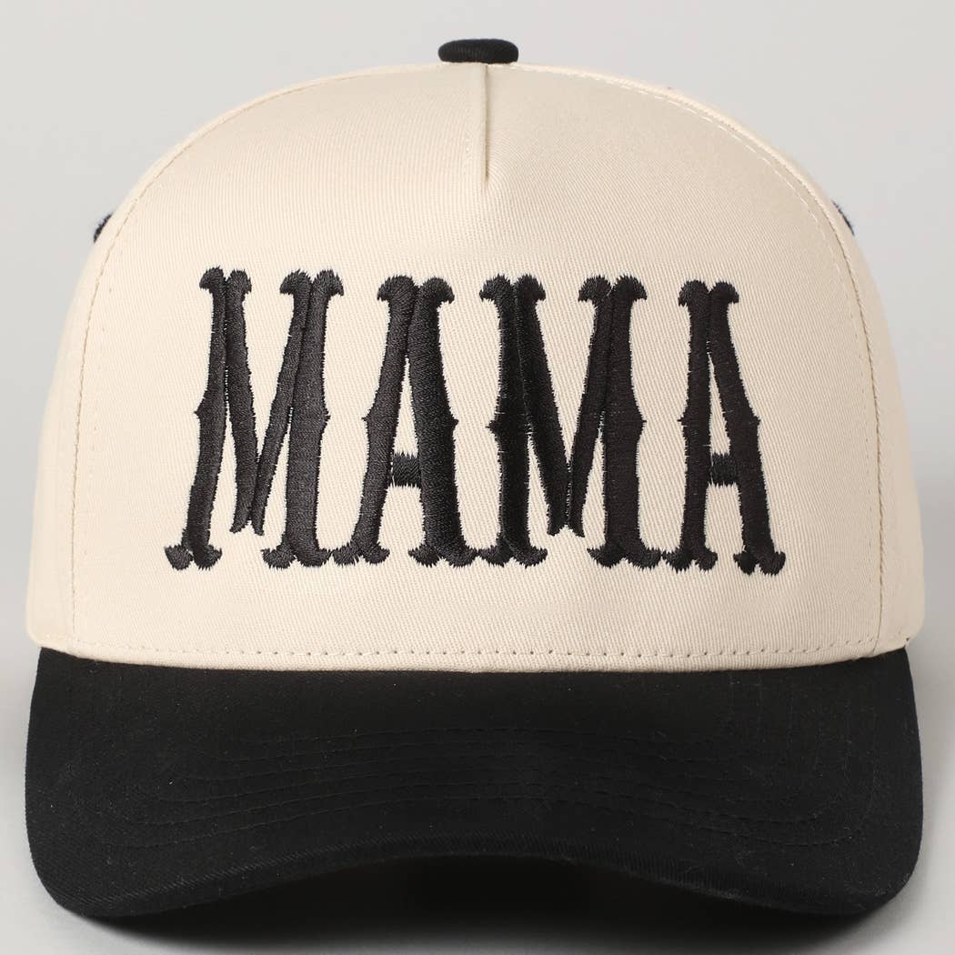 Fashion City - Wholesale Baseball Cap - Women's - MAMA Typographic Design Embroidery Baseball Cap37
