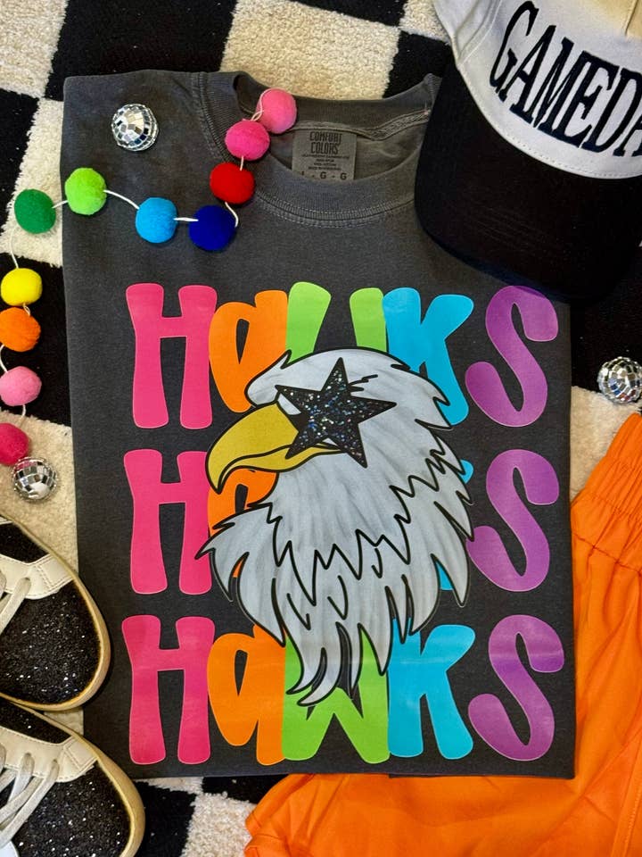 Hawks Neon Mascot Tee for wholesale by P&PD Wholesale