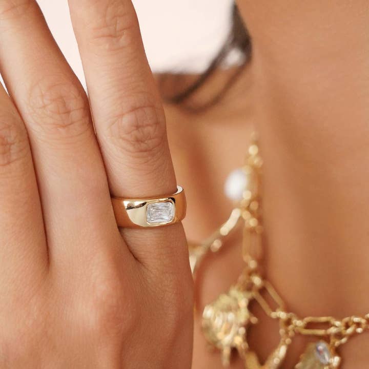 Ettika - Wholesale Single Stone/Solitaire Ring - Emerald Cut Treasure Ring2