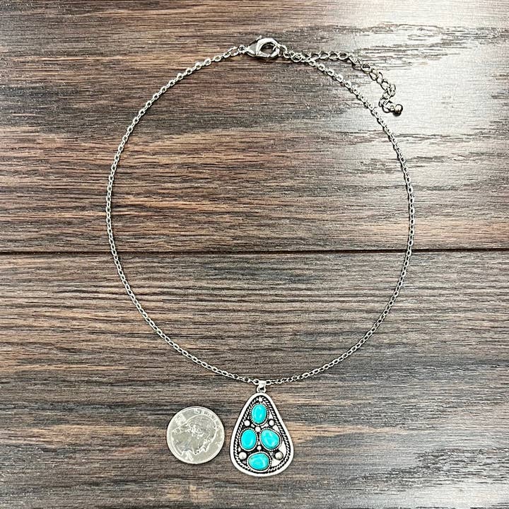 ISAC Trading Inc – Großhandel Kette mit Anhänger/Charm – 738825, Navajo-Türkis-Kette2