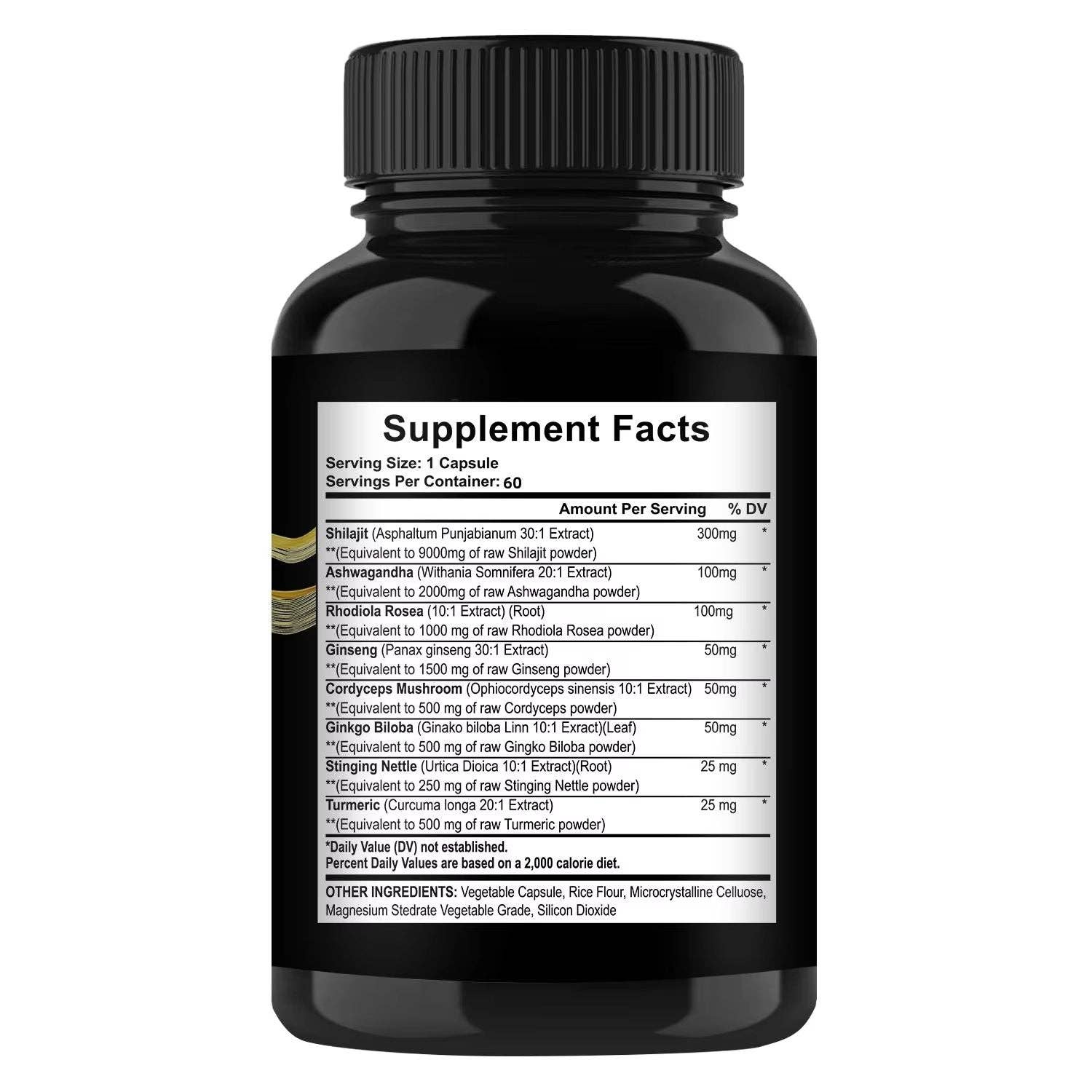 Naomi's Happy Place Shop - Wholesale Oral Supplement/Vitamin - Shilajit Capsules Ashwagandha Extra Strength Dietary Supplement 60 Capsules3