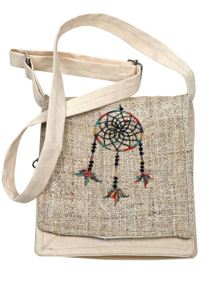 Sac Dream Catcher en chanvre pour la vente par Foot Path Trading Co