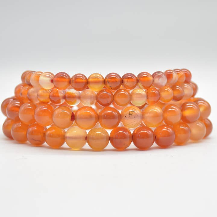 Filo/Bracciale di Perle di Pietra Preziosa di Agata Rossa Cornalina per la vendita all'ingrosso da parte di Oriental Direct Craft Supplies