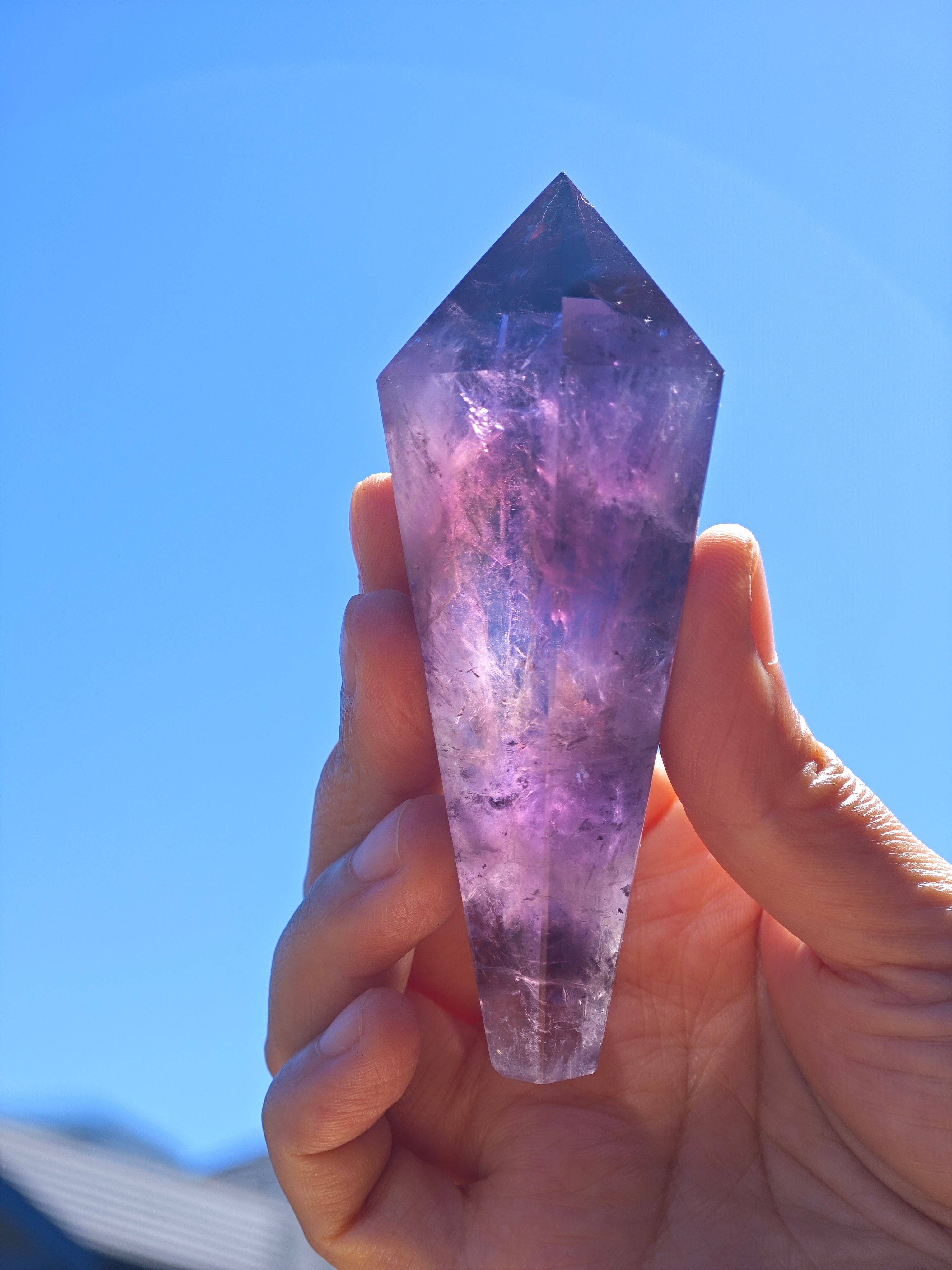 Moon Rituals - Wholesale Spiritual Stone/Crystal - Natural Brazilian Amethyst Wand - Point, Handle, Third Eye Chakra Crystal, Meditation Tool ,Christmas Crystal Gift2