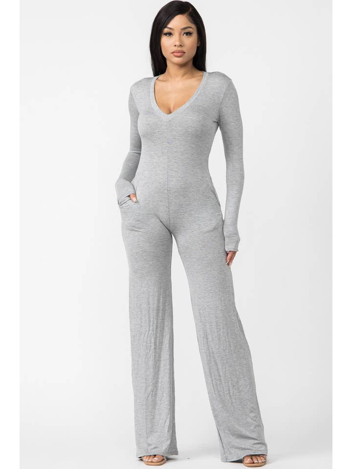 Boswell - Wholesale Jumpsuit - Women's - Bellbottom Jumpsuit With Side Pockets2