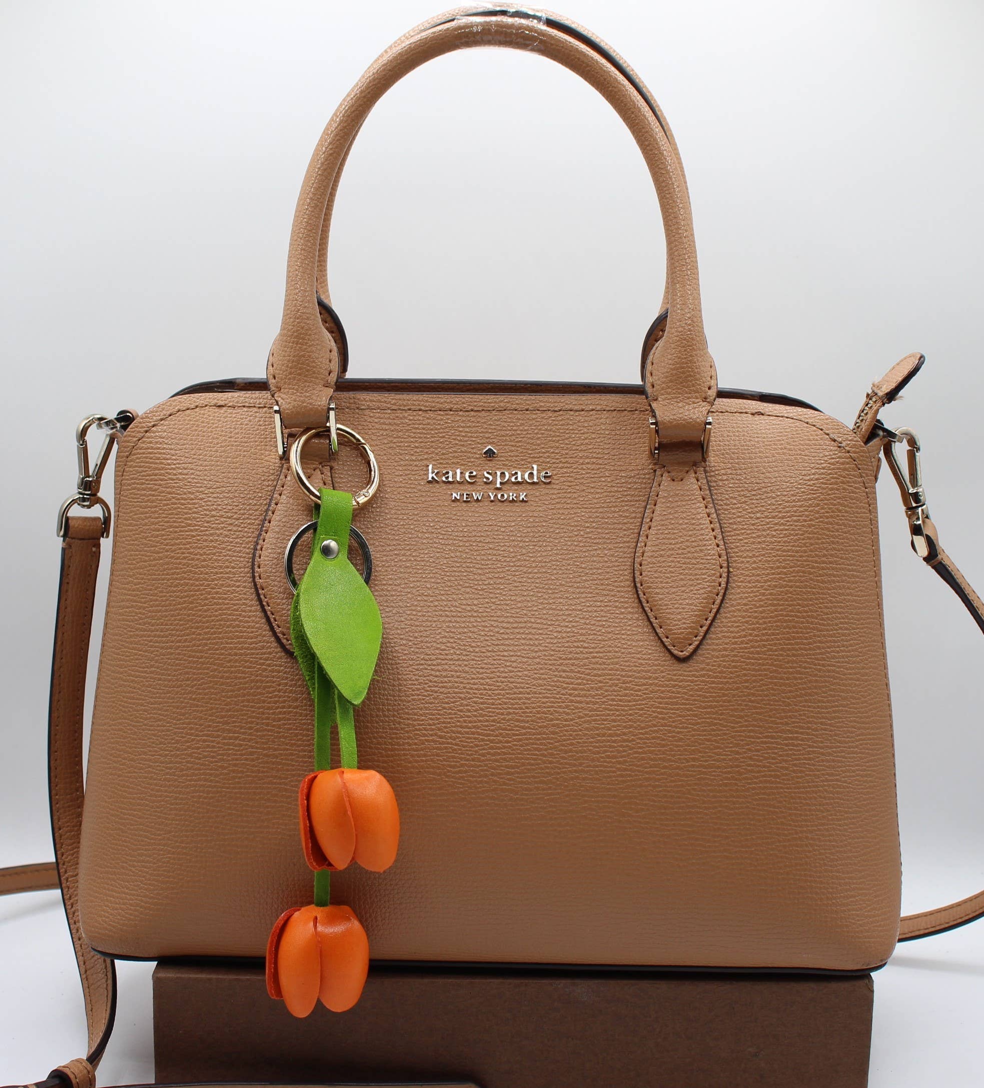 Sunflower Handmade leather inc – Engroshandel Nøglering - Dame – læder tulipan nøglering pung charm taske taske tilbehør5