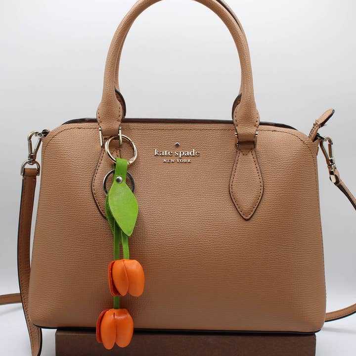 Sunflower Handmade leather inc – Porta-chaves - Mulher por atacado – porta-chaves de couro em forma de tulipa, acessório de bolsa, amuleto de mala5