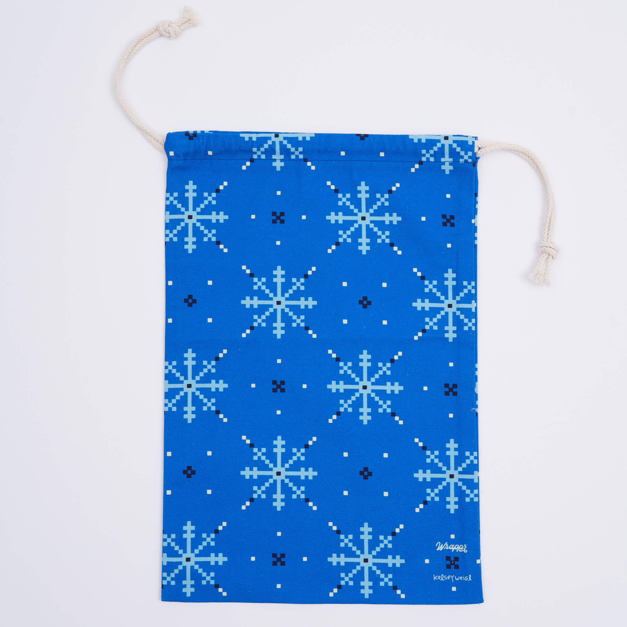 Blue Fabric Gift Bag by Kelsey Weigl | 14", Cotton for wholesale on Faire2